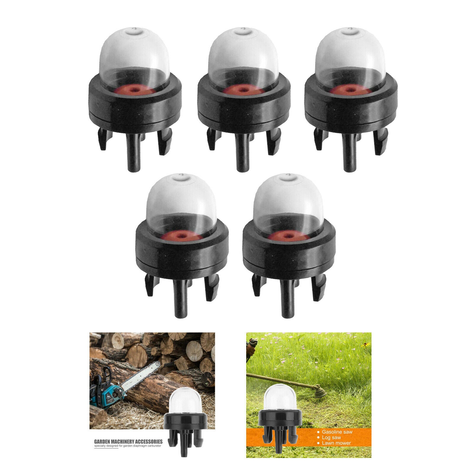 Set of 5 Uiversal Chainsaw Trimmer Carburetor Fuel Primer Bulbs Kit for Echo