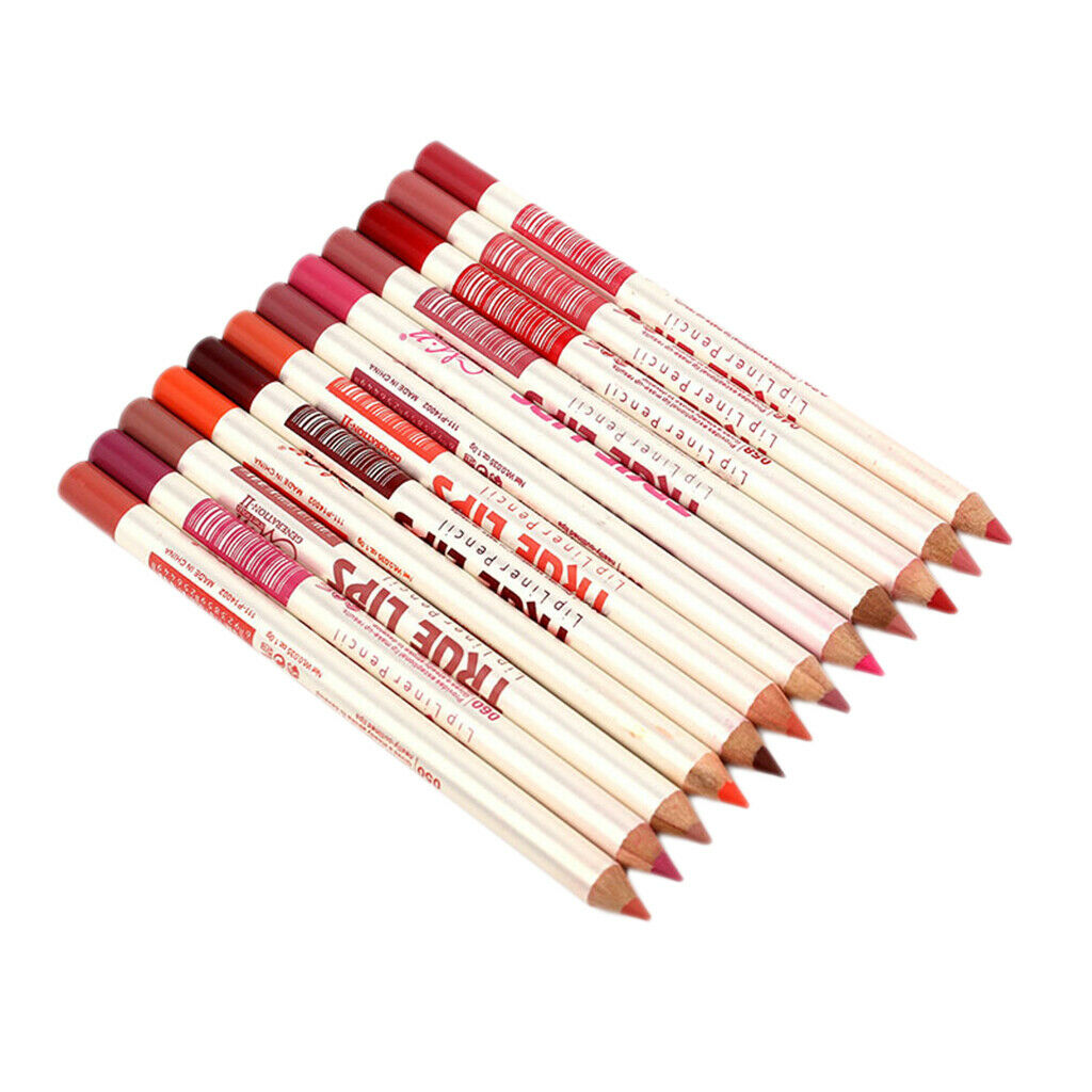 12 Colors Professional Lipliner Waterproof Eye Liner Pencil Makeup Set Tool