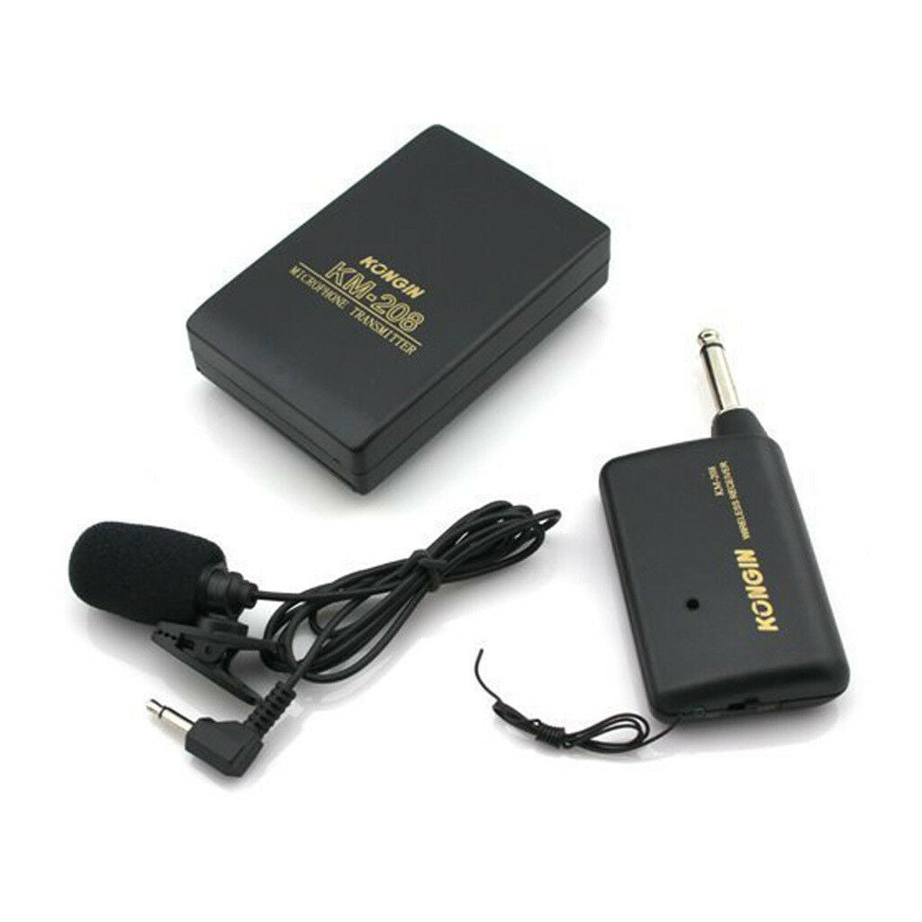 Wireless Lavalier Lapel Microphone System Mic FM Transmitter Receiver