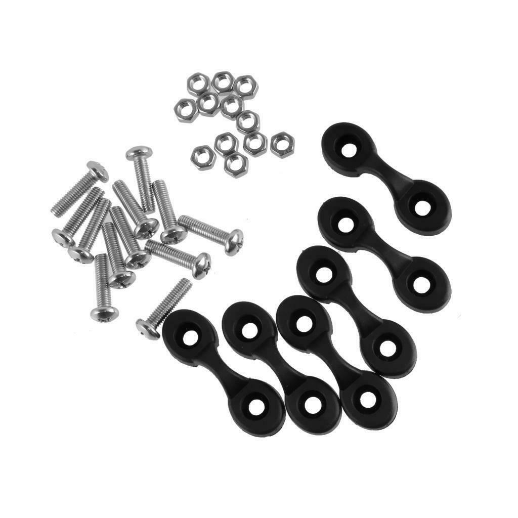 6 Kayak Canoe Nylon Pad Eyes & 12 Stainless Screws with Nuts Bungee Kit