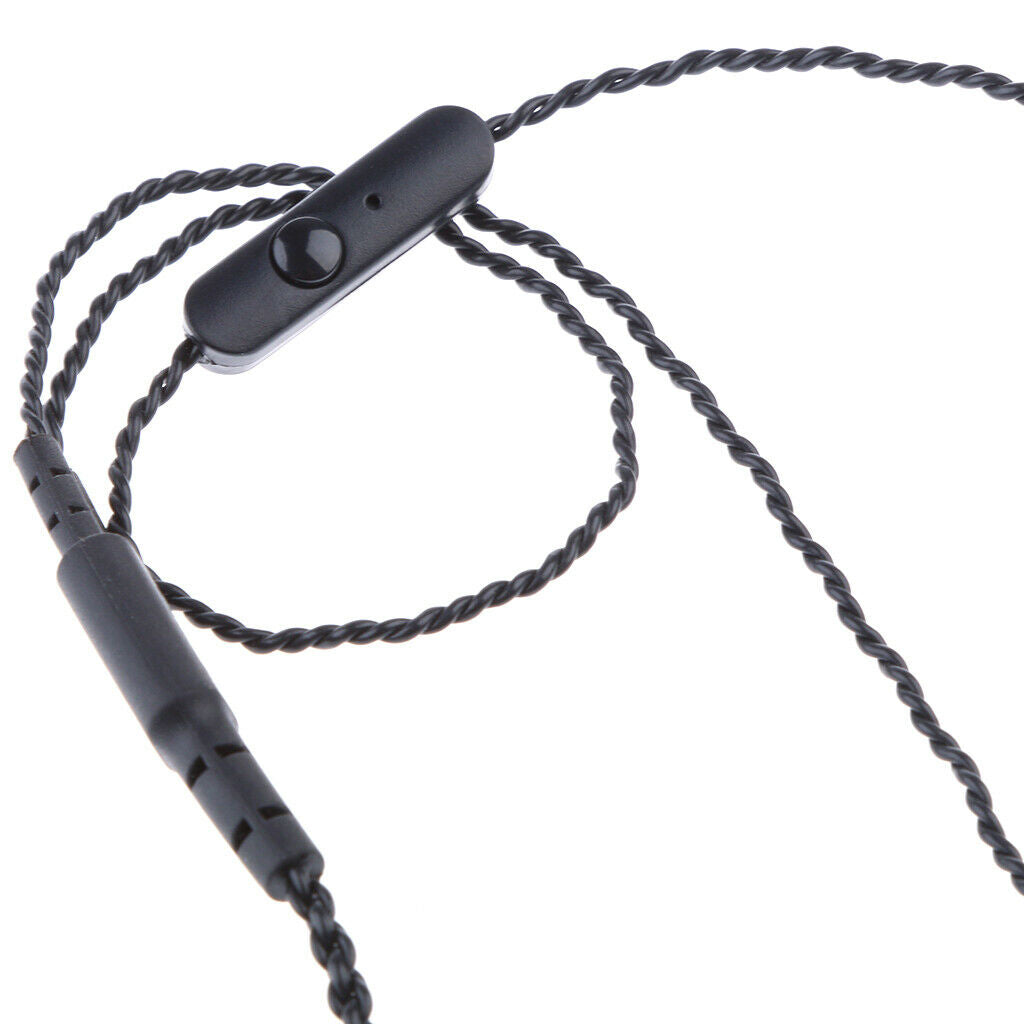 90 Degree Audio Cable 3.5mm Earphone Braided Cable Replacement With Microphone