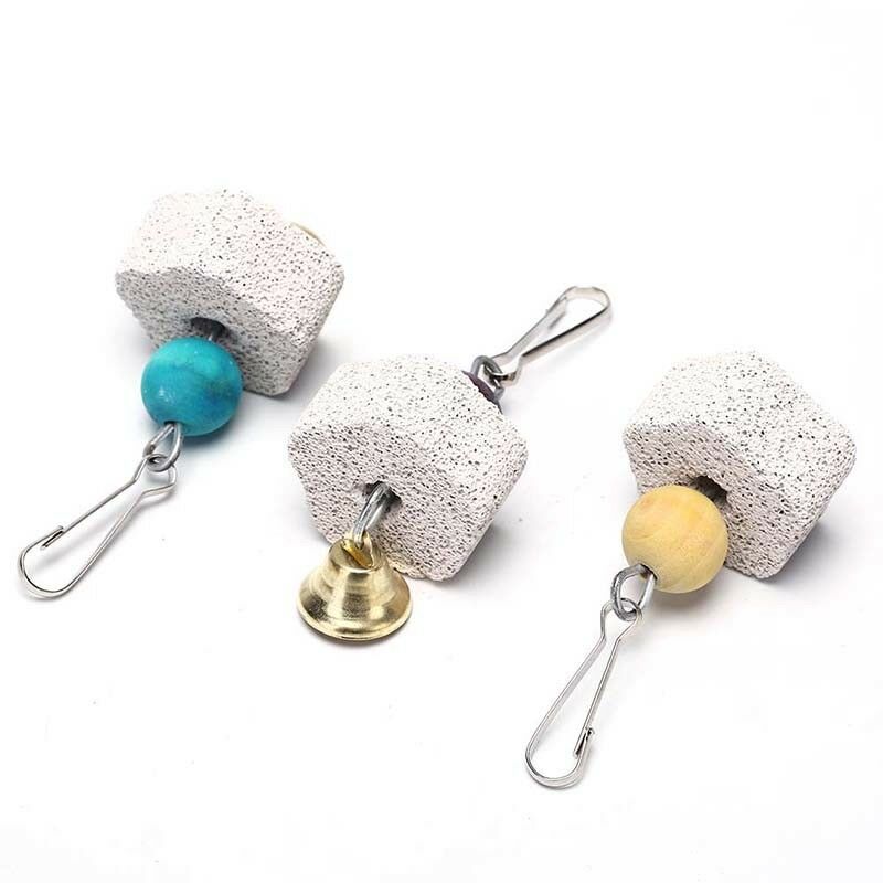 Pet birds parrot mouth grinding stone molars stone hanging string chewing.l8