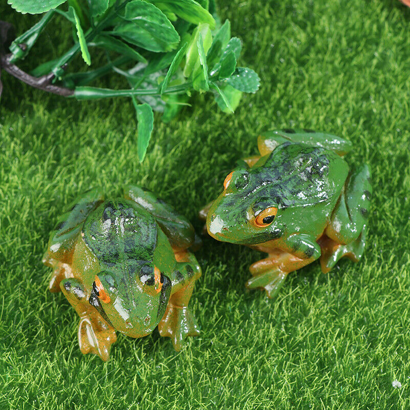 2pcs Frogs Garden Statues Frogs Sculptures Garden Yard Frogs Ornaments De.l8