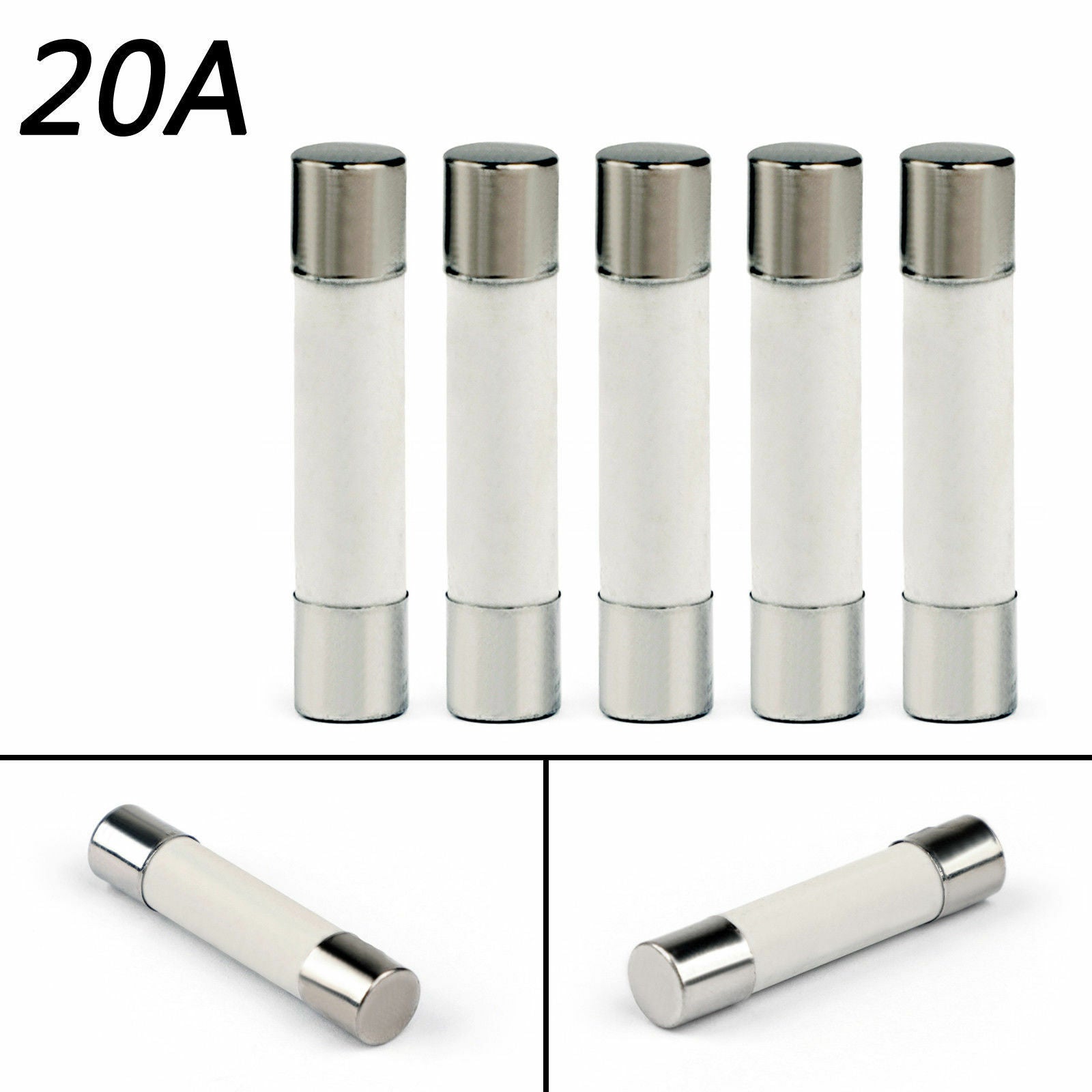 20pcs 6x30mm 20Amp 20A 250V Ceramic Fuse Tube Fast Blow Fuse