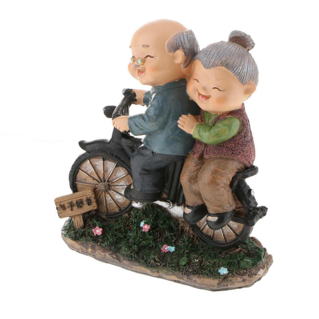 Old Couple Ornament Old Man Granny Home Decoration 08 Bicycle Couple