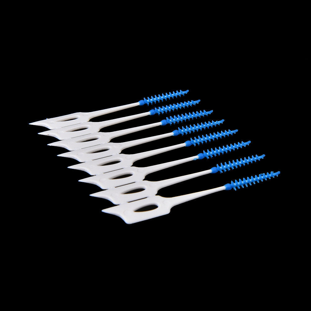 40pcs Disposable Toothpicks Soft Clean Interdental Seam Brush Elastic Mass.l8