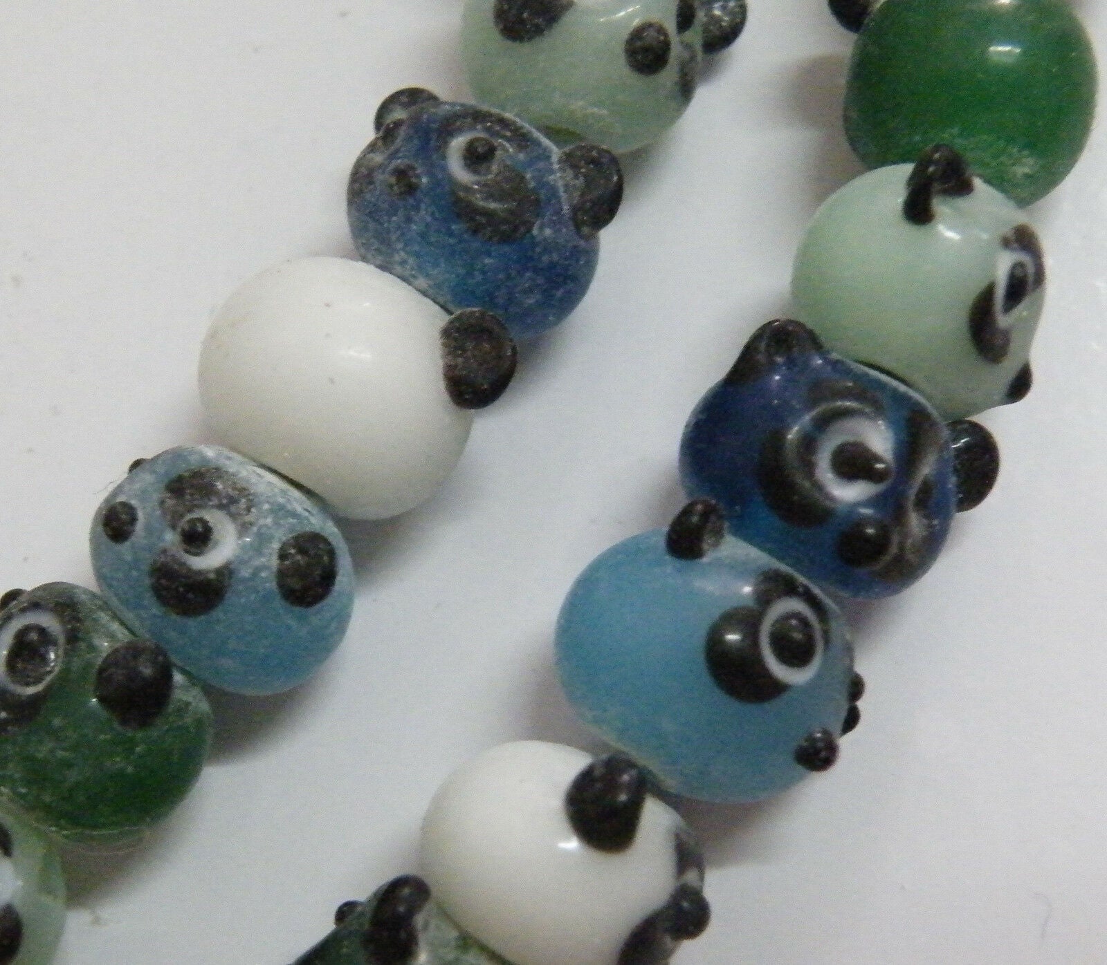 20pcs Handmade Lampwork Panda Spacers 10.5x8mm P449