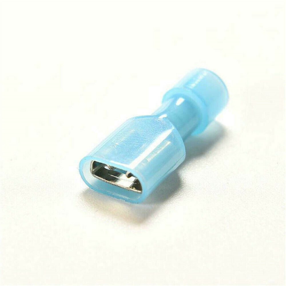 Blue Fully Insulated Female Electrical Spade Crimp Connector Terminal Nylon 100x