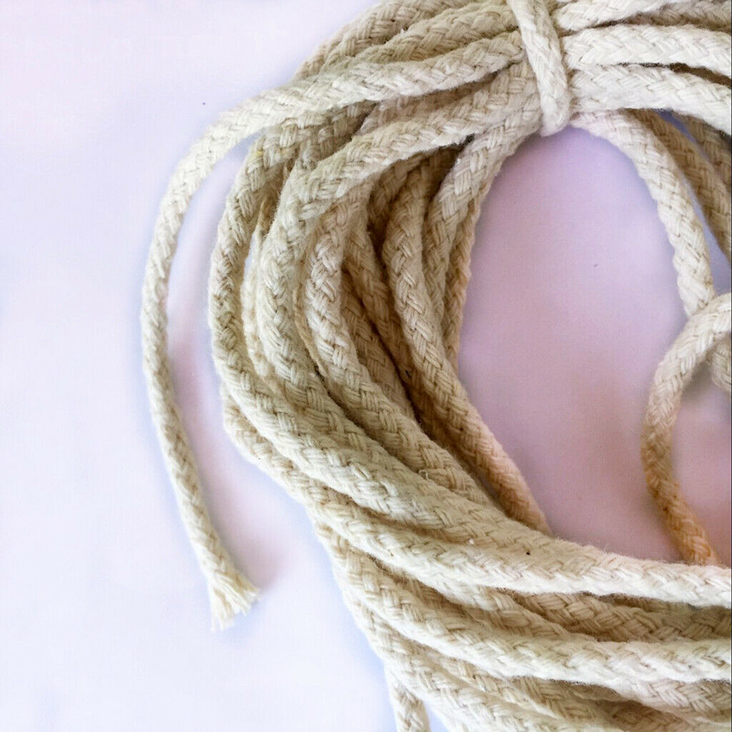 10m 100% Natural Cotton Rope Twisted Braided Rope for DIY