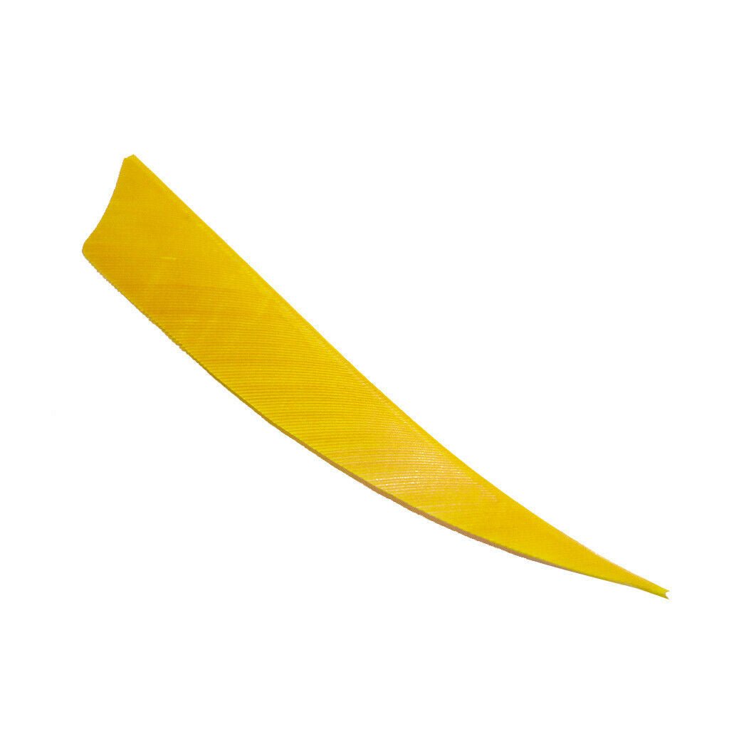 5X 5-Piece Natural Feather Archery Arrow Fletching Left Wing Shield Cut Yellow