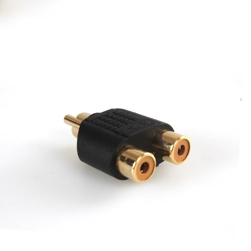 Nickel Plated 1 to 2 RCA Phono AV Audio Video Y Splitter Adapter Mono to Stereo