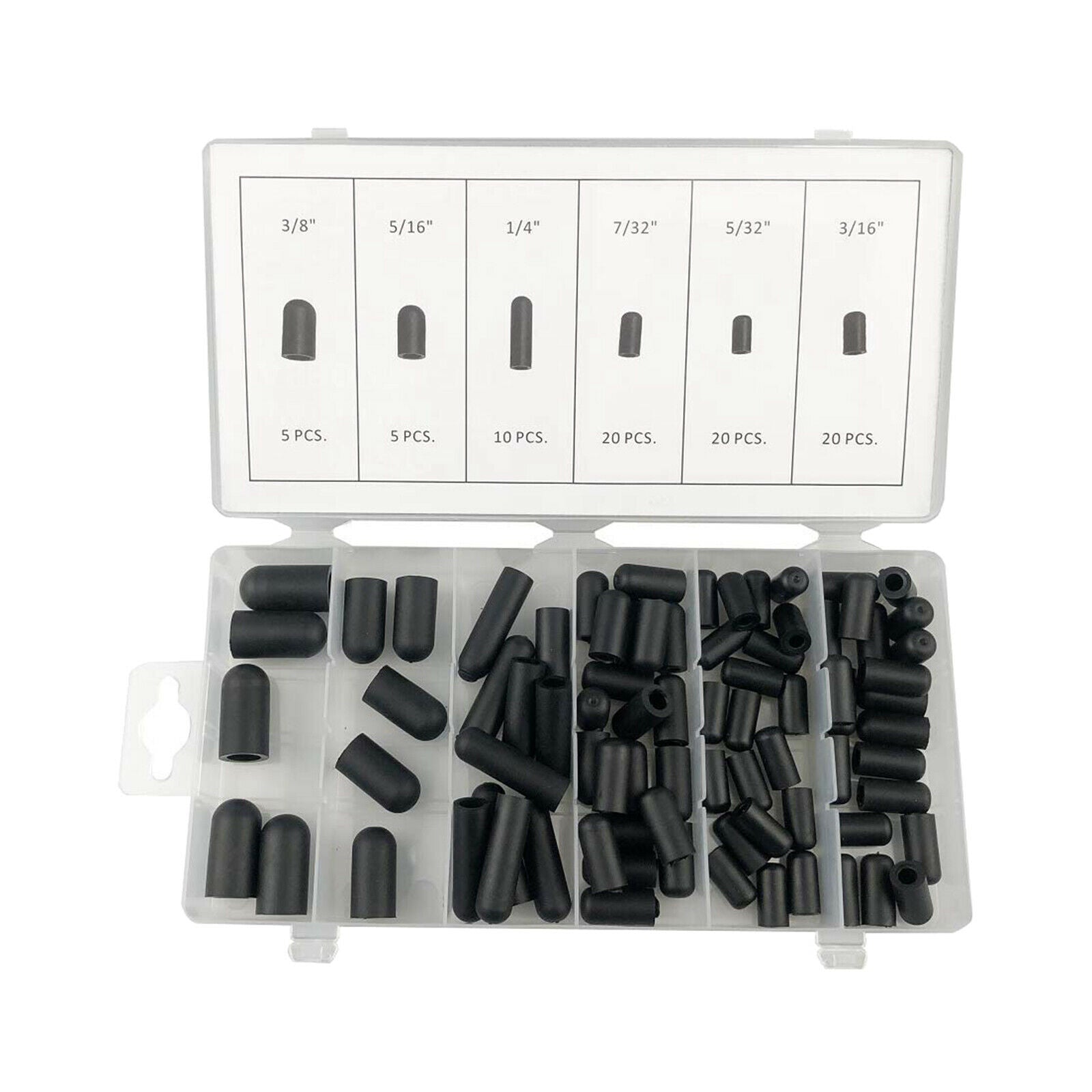 80Pcs Vacuum   Assortment Set 5/32" to 3/8" for Carburetor Accessory 20x11x3cm