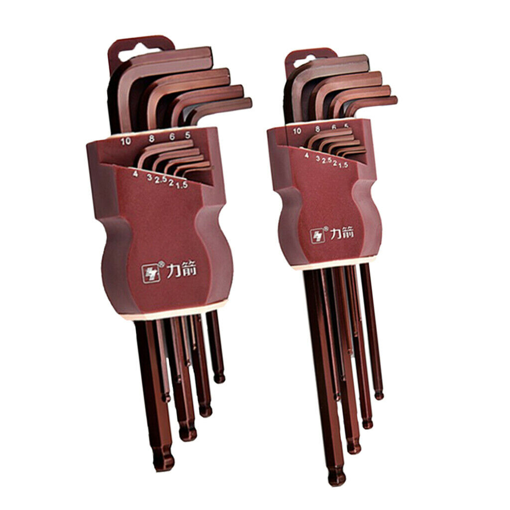 Steel L Shape Hex Key Allen Wrench Set Metric Lengthen Arm Ball End 190mm