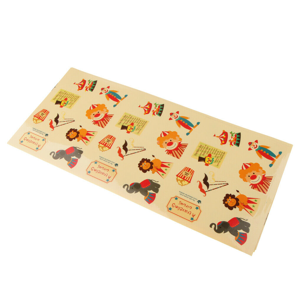 10 x 27pcs Circus Clown Sealing Stickers Envelope Card Paste DIY Craft Decor