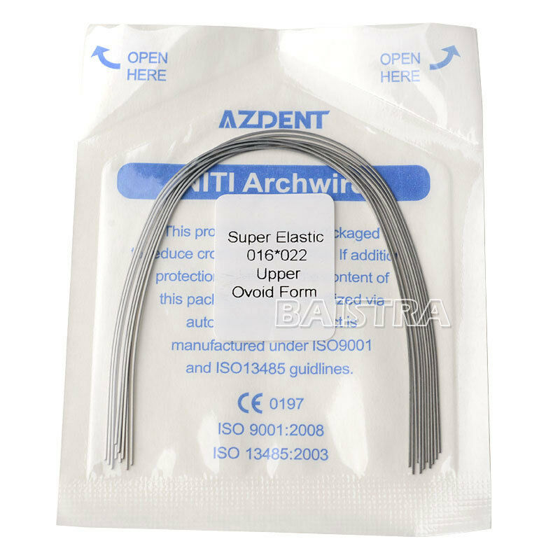 100X AZDENT Dental Ortho Super Elastic Niti Arch Wires Rectangular 16X22 Upper