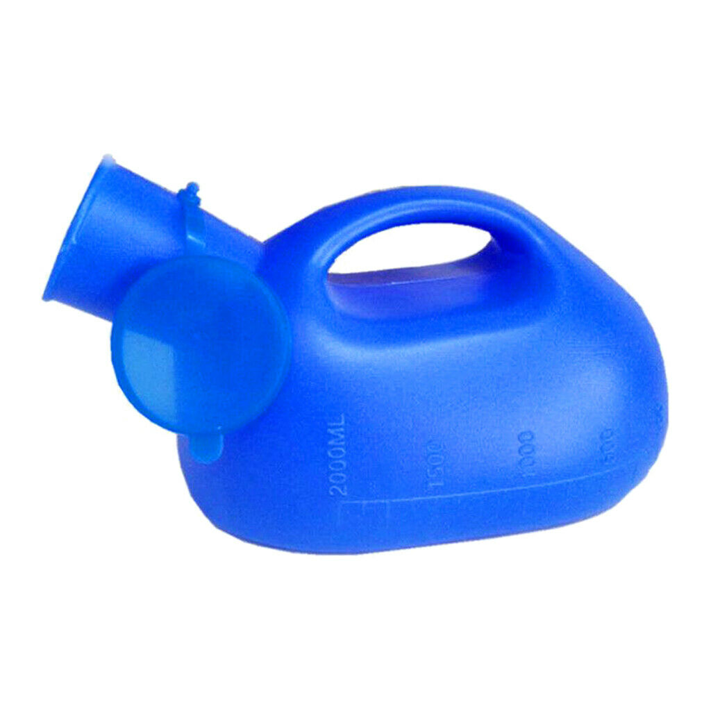 Handheld Portable Mobile Urinal Toilet Bottle  Men use blue 2000ml with lid