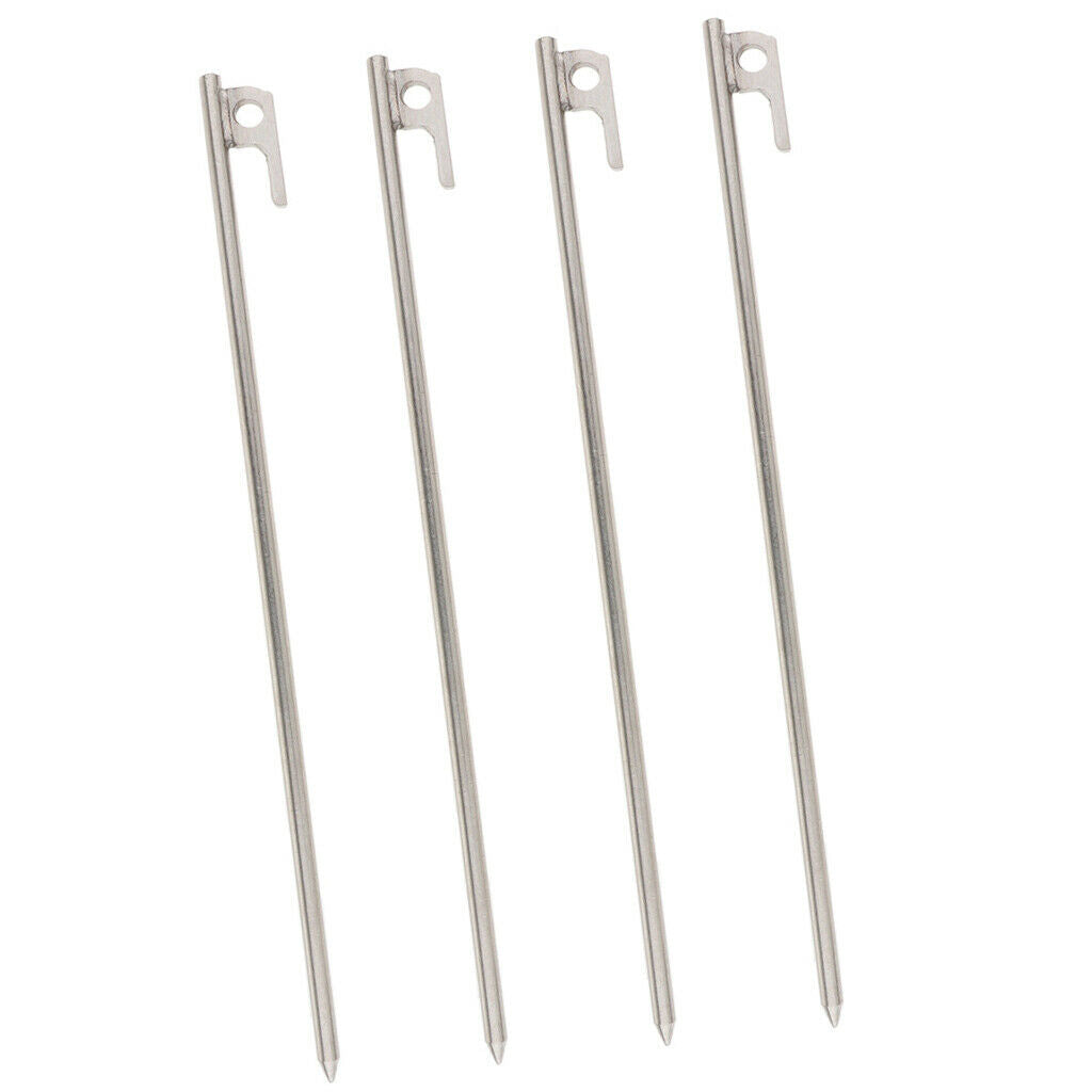 40CM 4pcs Heavy Duty Stainless Steel Camping Tent Stakes Pegs Ground Nail