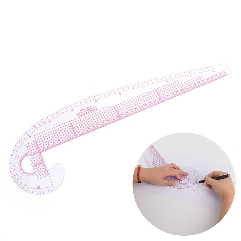 Styling design plastic ruler 3in1 french hip straight curve comma ruler tool FT
