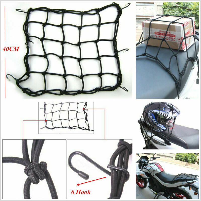 Motorcycle Luggage Rack Tank Fixed Sundries Helmet Storage Resilient 6 Hook Net