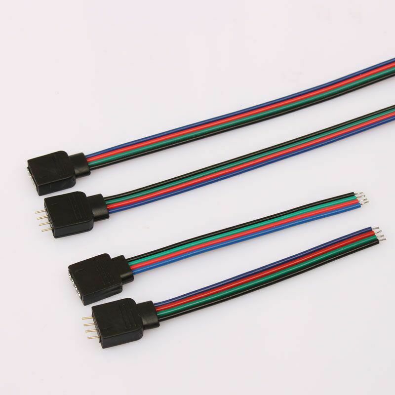 4Pin LED Strip RGB RGBW Extension Cable Wire Adapter Clip Connector 10pcs