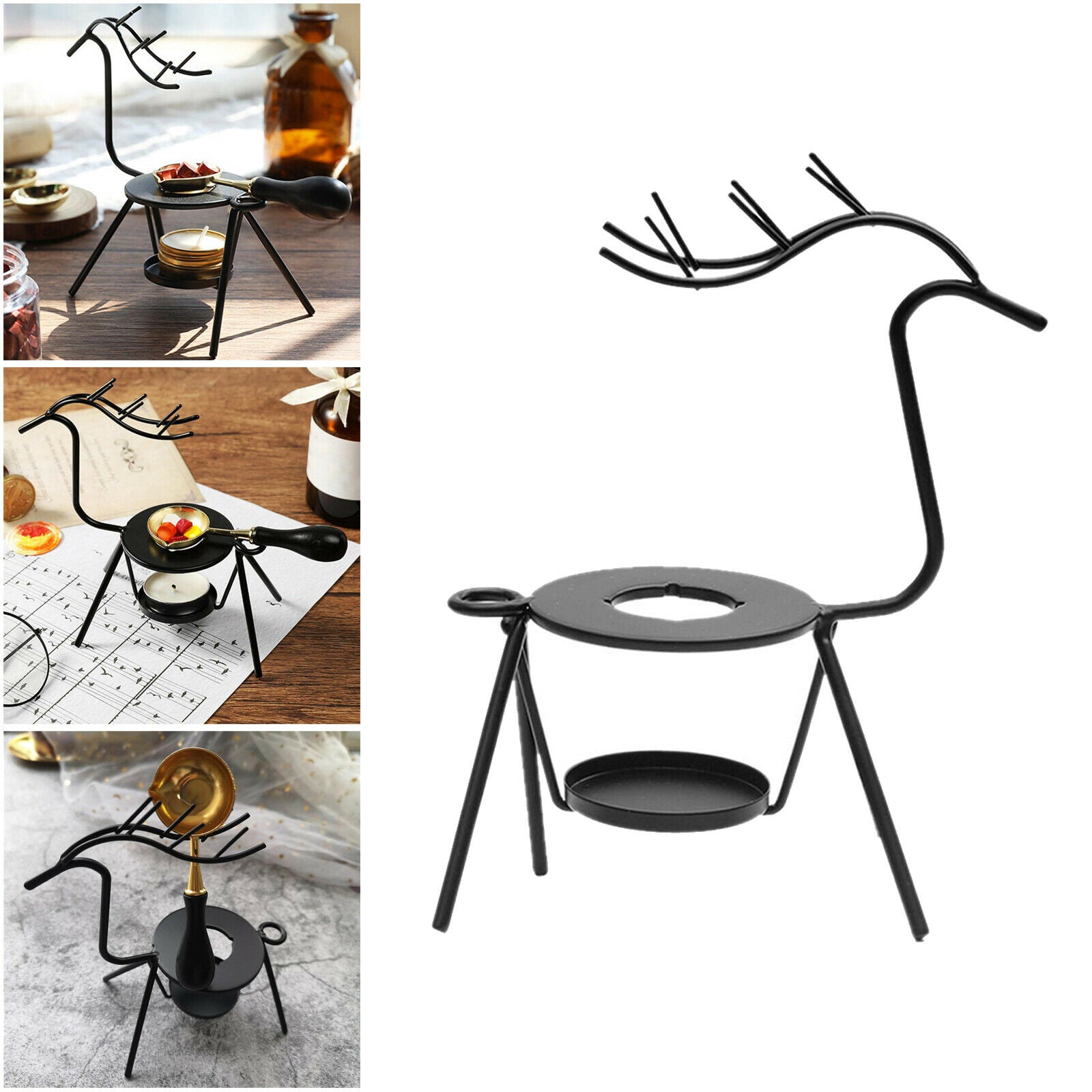 Portable Deer Shape Sealing Wax Warmer Tea Candle Melting Furnace Stove