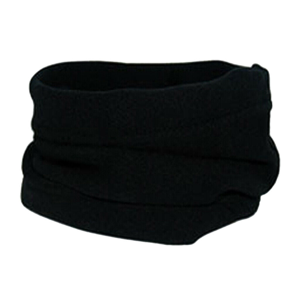 Unisex Polar Fleece Neck Tube Chunky Soft Windproof Cycling Circle Scarf Black