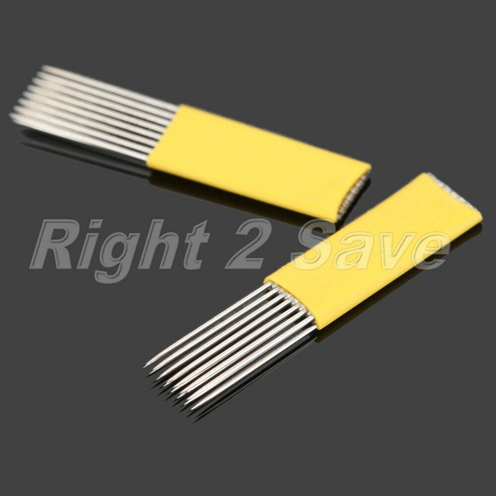 10pcs Eyebrow Tattoo Blades Double Row Fog 15pin Needles Permanent Makeup Tool