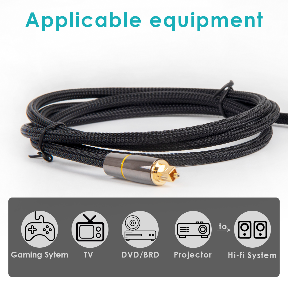 Digital Toslink Cable Audio Cable SPDIF Output Line 5.1 Channel Amplifier 1.5m