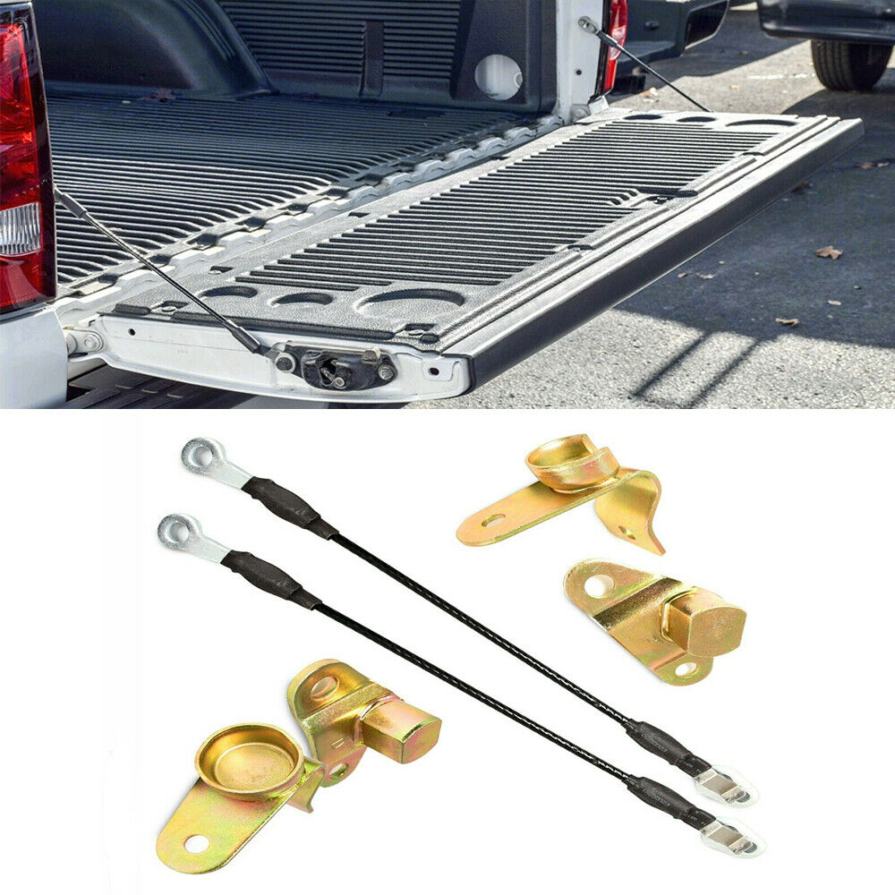 For Chevrolet Silverado GMC Sierra Left & Right Tailgate Hinges Cables Kit 6PCS
