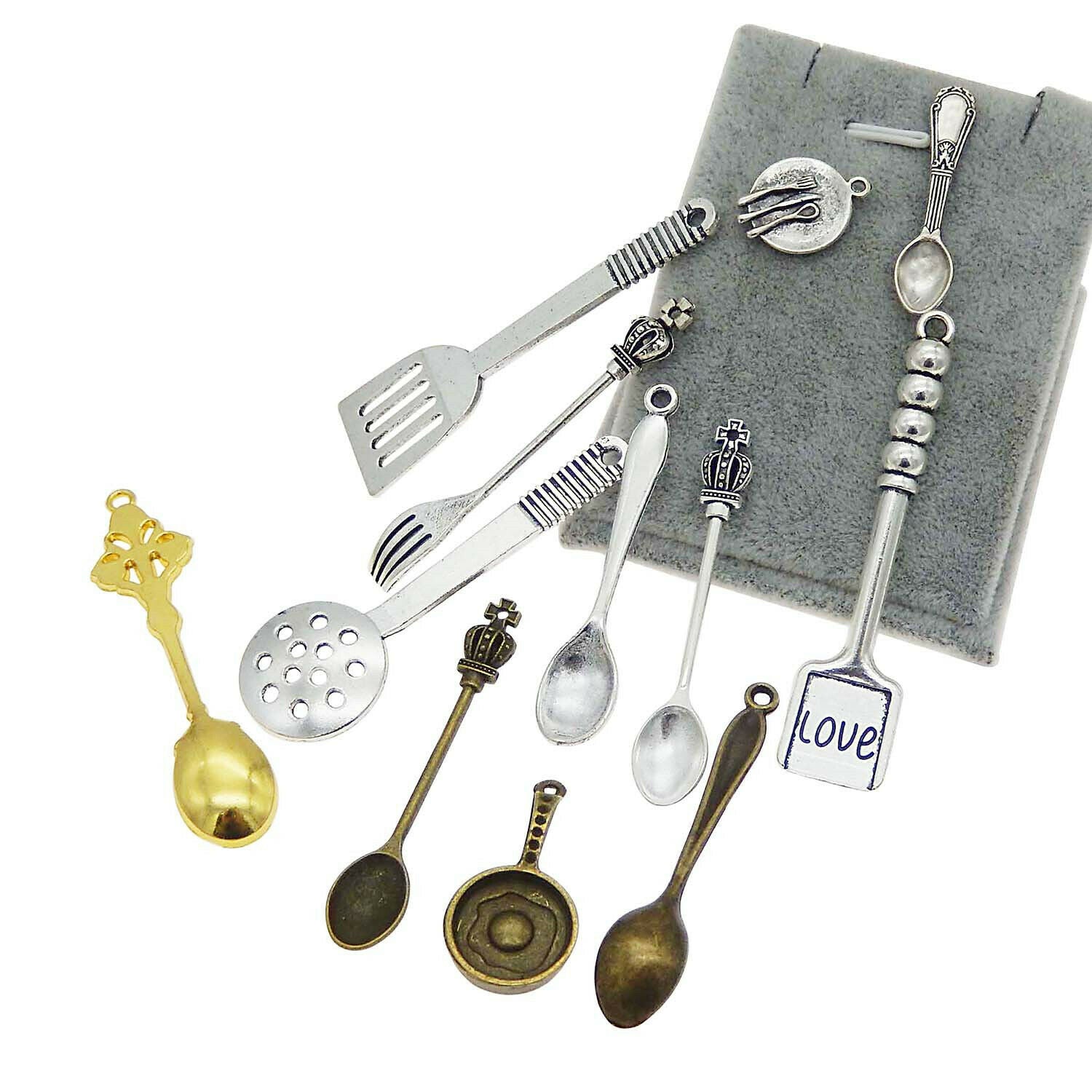 12pcs/Set Alloy Multi-colors Assorted Tableware Cookware Pendants Charms Jewelry