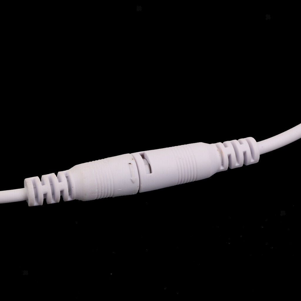 DC 5.5X2.1 Female Male Adapter Cable Wire for CCTV Camera Monitor 2pcs White