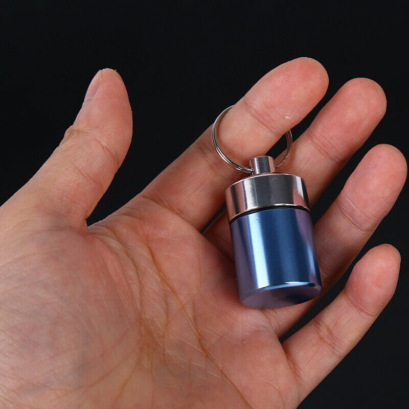 Mini Portable Aluminum Pill Case Carry Bottle Earplugs Box Keychain Conta.l8