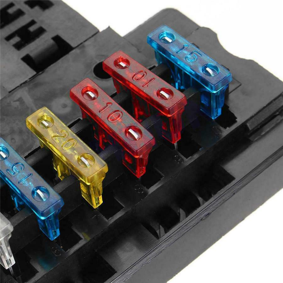 12V 80A 1 Set Universal Auto Automotive Blade Fuse Assortment Car Boat 10 Way