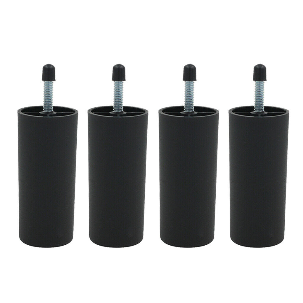 4x 4" Furniture Legs Round Replacement Sofa Legs for Bed Table 100mm