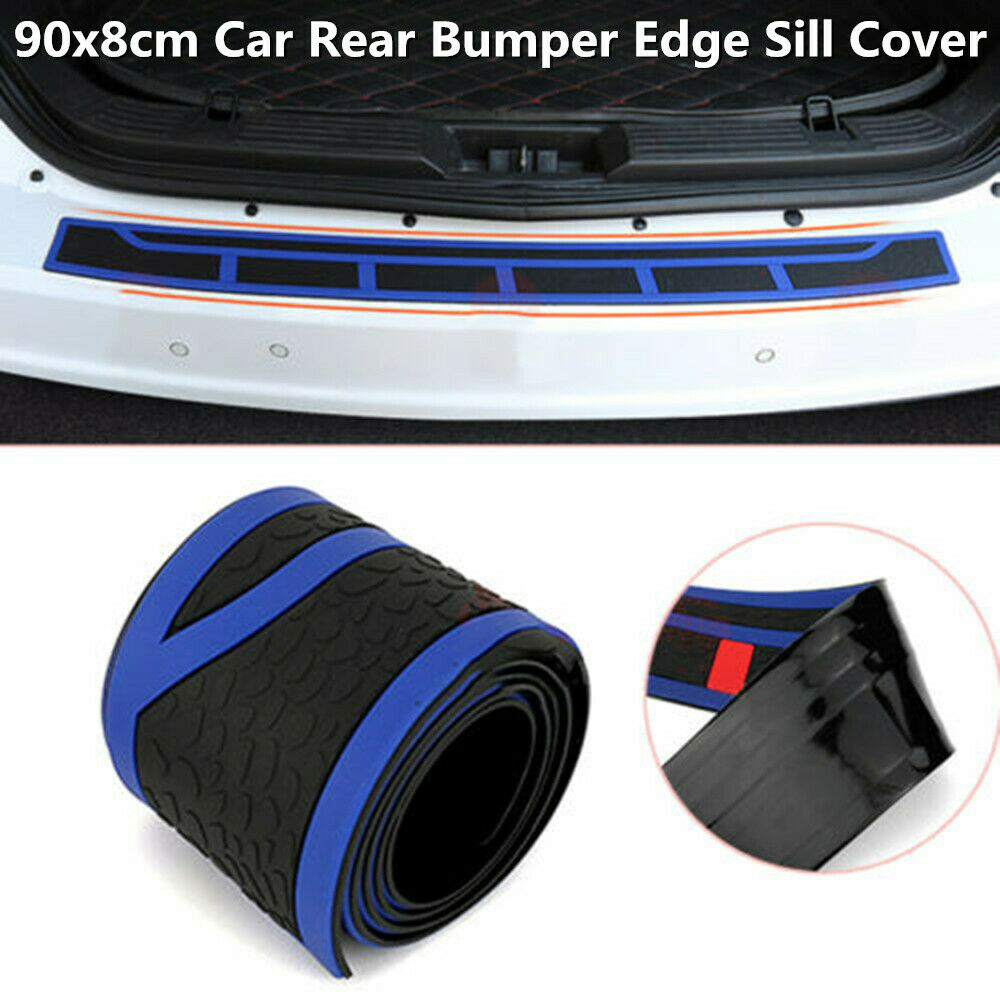 Rubber 35" Auto Rear Bumper Edge Sill Cover Scuff Plate Guard Scratch Resistant