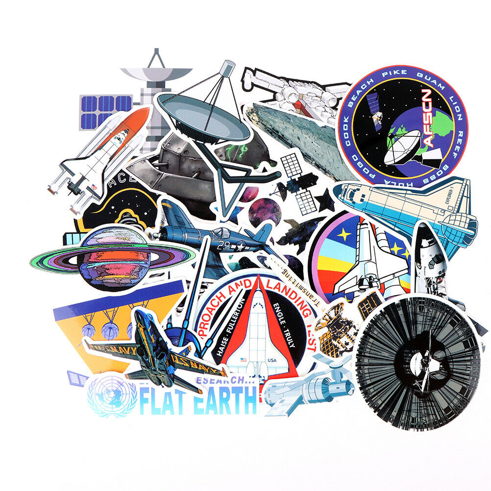 34pcs Astronaut Stickers Aircraft Rocket For Luggage Laptop Skateboard St.l8
