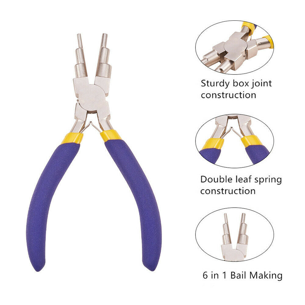 6-in-1 Carbon Steel Jewelry Pliers Bail Making Pliers Ring DIY Handmade Tool