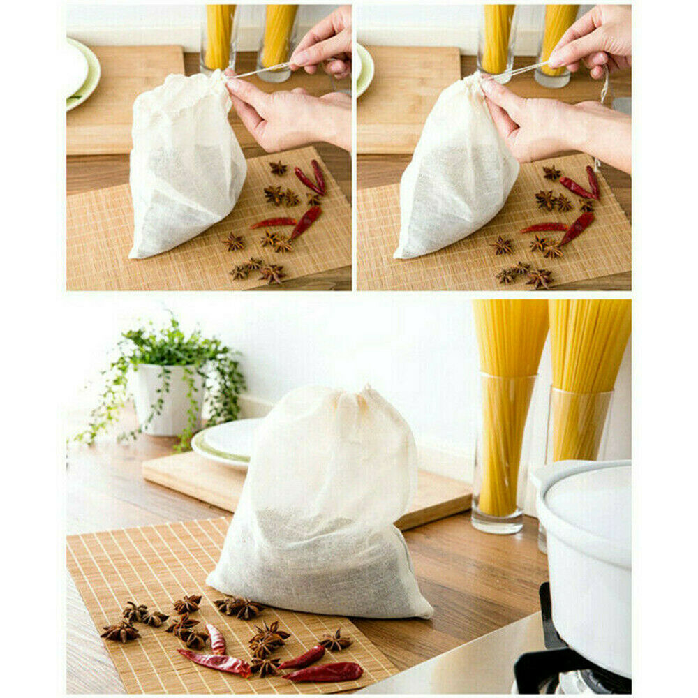 3Pcs Cotton Nut Milk Bags Reusable Food Strainer Brew Coffee Juice Cheese Cloth~