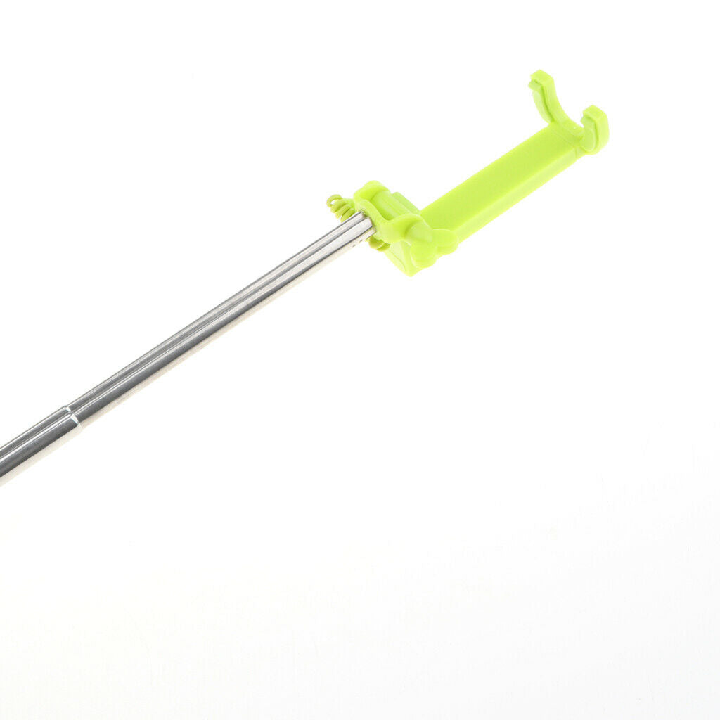 Extendable Wired Selfie Stick Monopod Remote Shutter for Phone Green