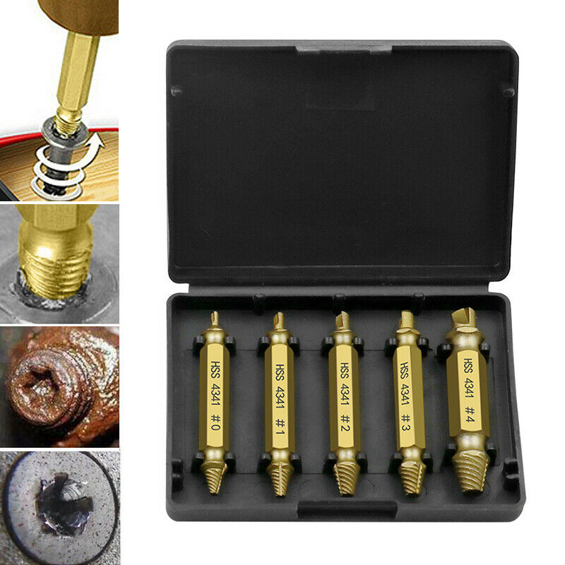 Screw Extractor Speed Out Drill Bits Set Broken Bolt Remover Tool 5Pcs/Set