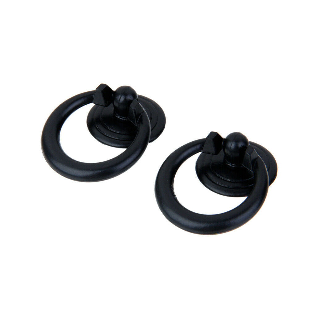 2PCS/Pack Black Metal Kitchen Cabinet Door Pulls Rings Drawer Bin Handles