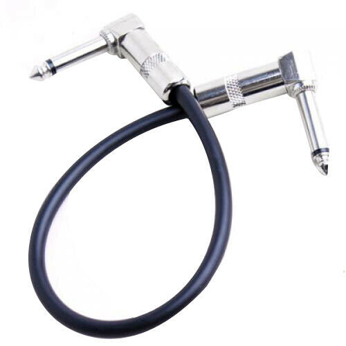 1/4 '' Right Angle Black Guitar Lead Patch Leads Pedal Effects Cables 12