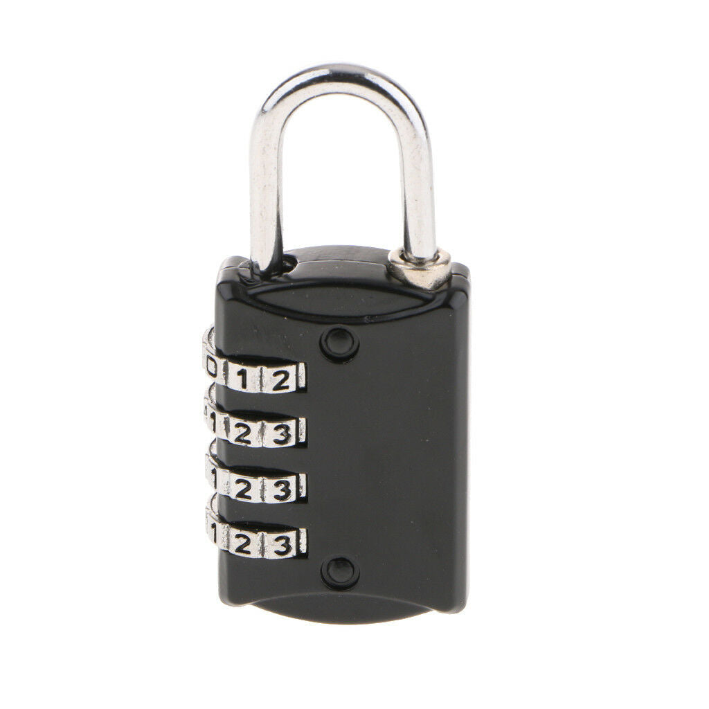 MagiDeal 4 Digit Combination Lock Luggage Resettable Code Padlock 16H Black