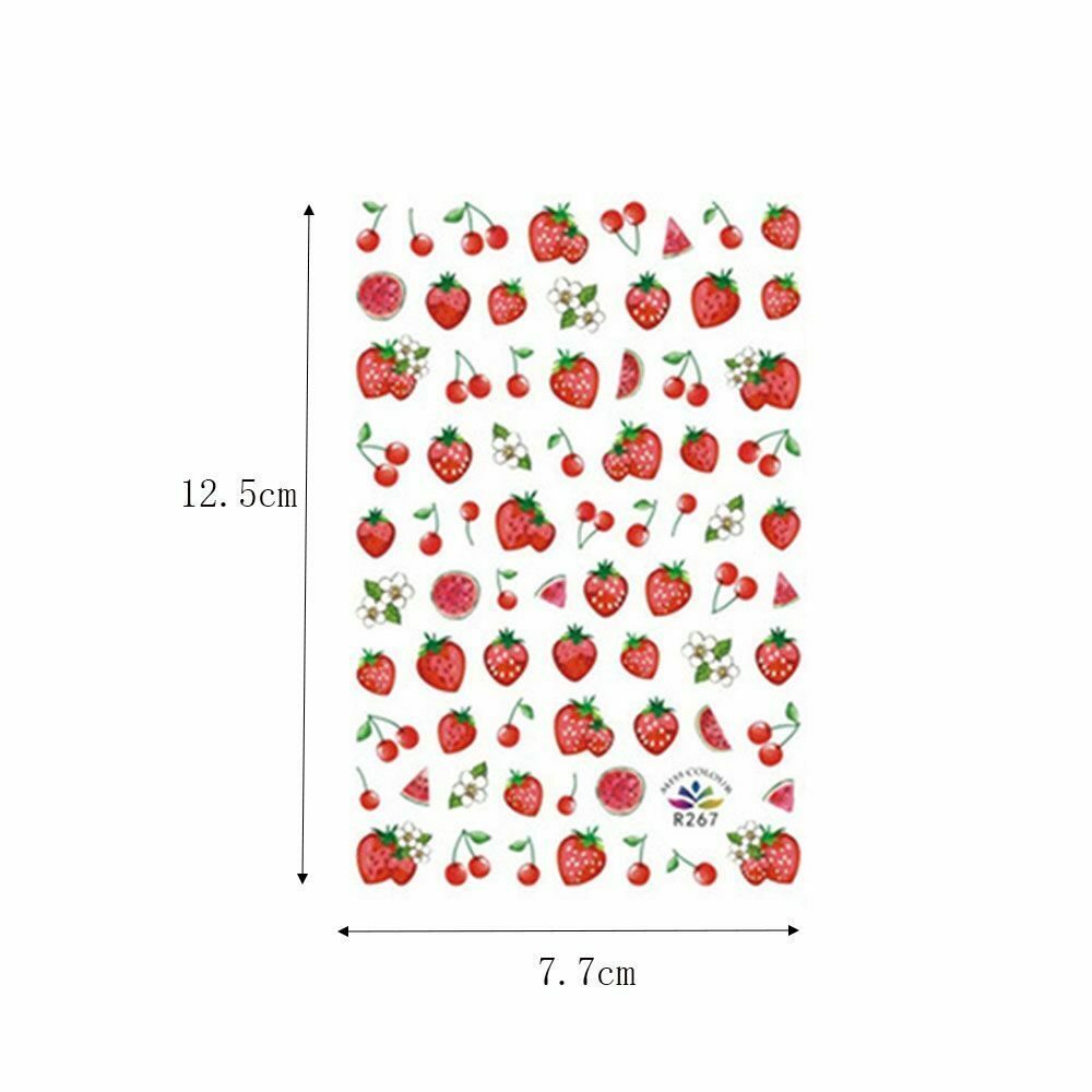 Easy To Use Women Strawberry And Flowers Nail stickers Spring/Summer Decoration