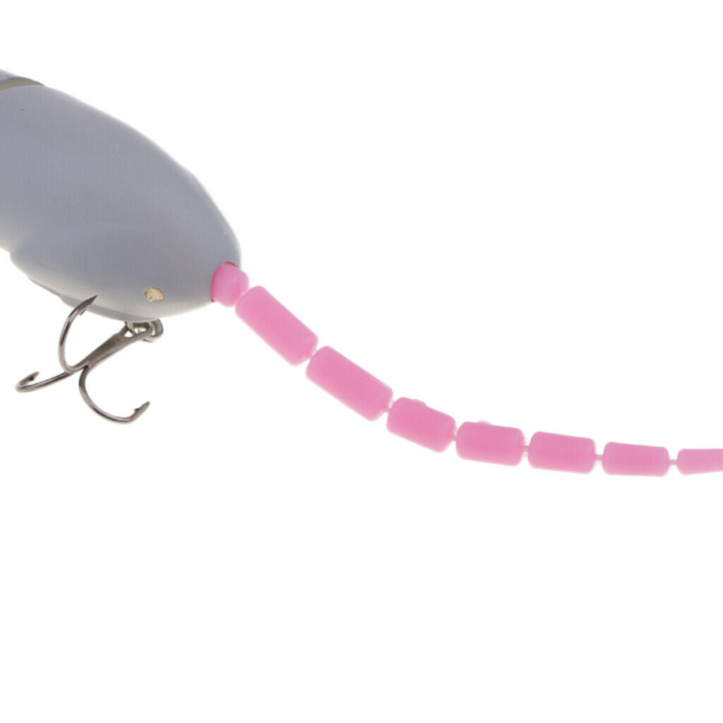2pcs Soft Plastic Rat Mouse Topwater Fishing Lures Bass Baits Crankbaits Treble