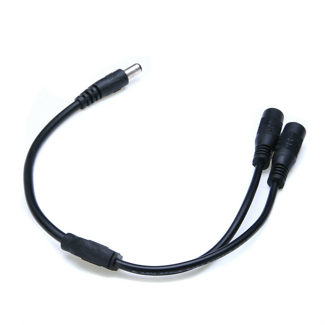 For CCTV Power 5.5x2.1mm 1Male Plug To 2 Female Jack Cable Cord Splitter Adapter