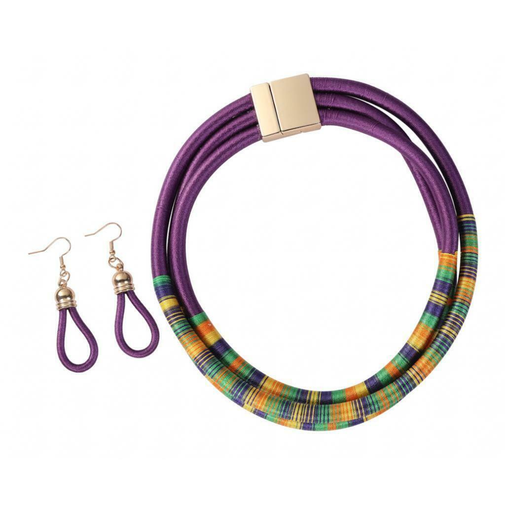 Multi Color Women Necklace Earring Kits Lady Fashion Jewelry Girl Gifts purple