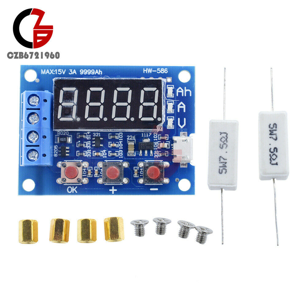 5PCS 3A Li-ion Lithium Lead-acid Battery Capacity Tester Discharge Analyzer