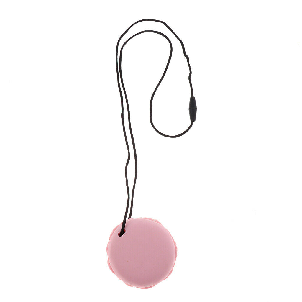 Silicone Teething Teether Necklace Chew Baby BPA Free Jewelry Pink Macarons