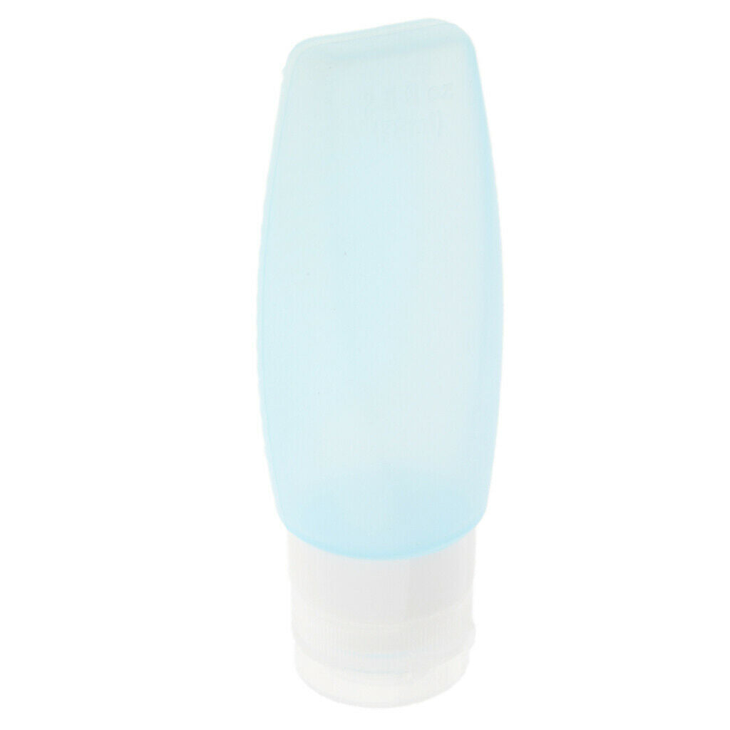 Silicone Squeezable Empty Lotion Shampoo Makeup Bottle 78ml Light Blue